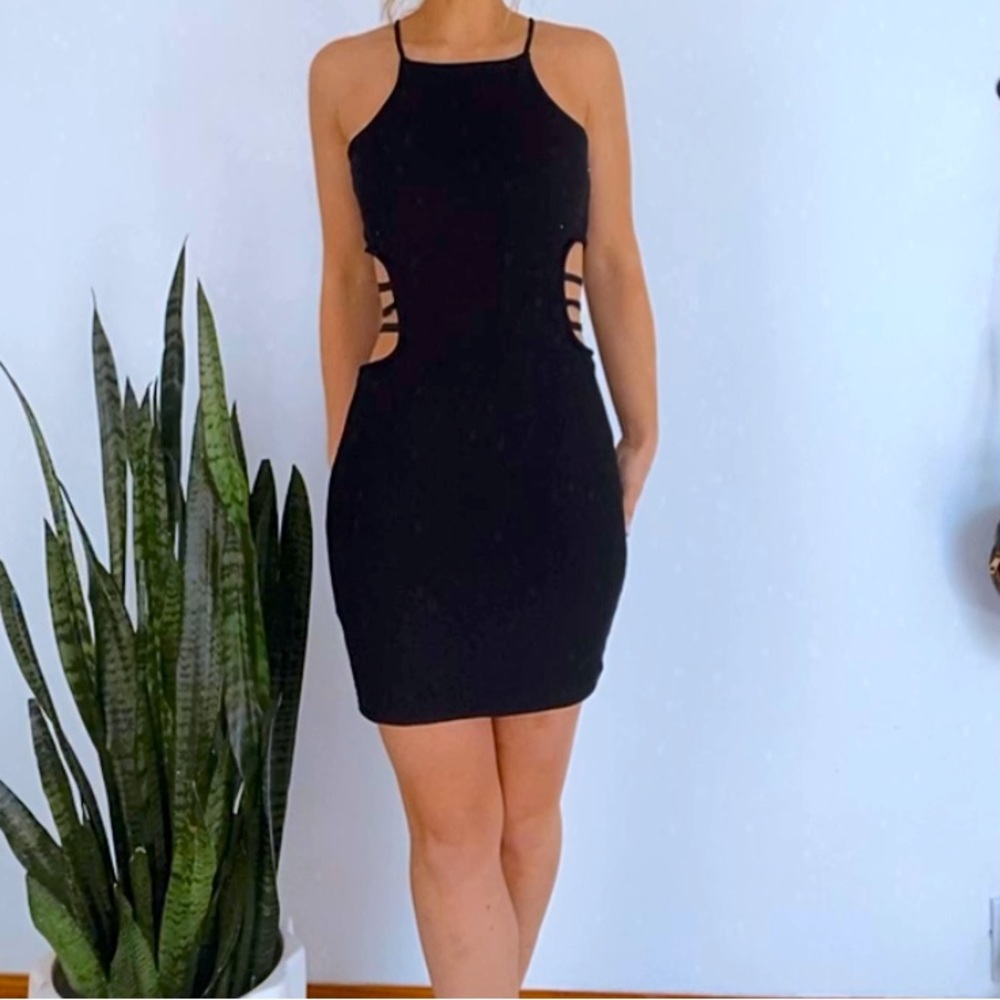 Black Cutout Bodycon Mini Dress Size Small